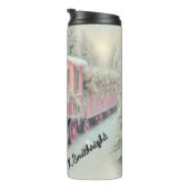 Pink Train Floral Winter Wonderland Thermosbeker (Geroteerd rechts)