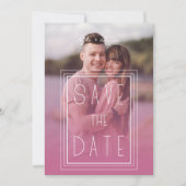 Pink Transparency Effect 2 Photos Engagement Save The Date (Voorkant)