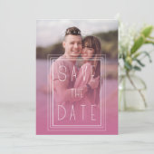 Pink Transparency Effect 2 Photos Engagement Save The Date (Staand voorkant)