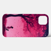 Pink tree and stars apple iphone 13 case (Achterkant (horizontaal))