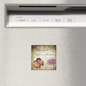 Pink Tree bruiloft aankondiging magneet (Insitu (Vaatwasser))