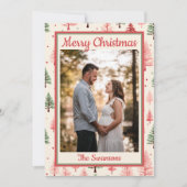 Pink Tree Christmas Kaart (Voorkant)