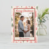 Pink Tree Christmas Kaart (Staand voorkant)