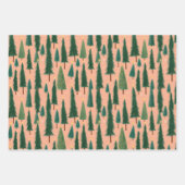 Pink Tree Gift Wrap, Modern Holiday Wrapping Paper (Voorkant)