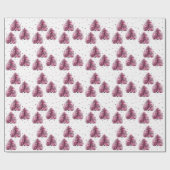 Pink Tree Girly Kerstboom Gift Cadeaupapier (Vlak)