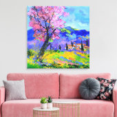 Pink tree in Provence Canvas Afdruk (Insitu (Woonkamer))