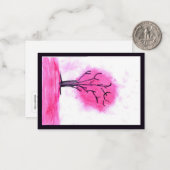Pink Tree Note Card Notitiekaartje (Voorkant / Achterkant in situ)