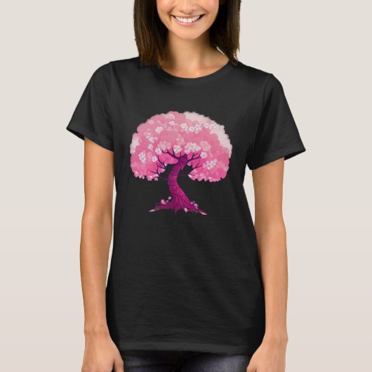 Pink tree of life cherry blossom t-shirt (Voorkant)