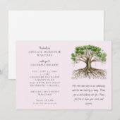 Pink Tree of Life Deep Roots Celebration of LIfe Kaart (Voorkant / Achterkant)