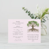 Pink Tree of Life Deep Roots Celebration of LIfe Kaart (Staand voorkant)