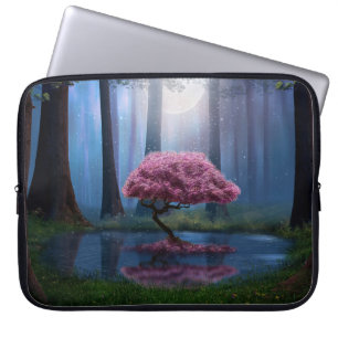 Pink Tree Pond Forest Photomanipulation Laptop Sleeve