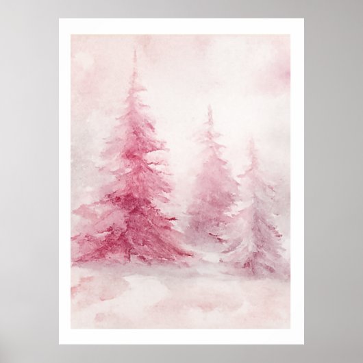 Pink Tree Wall Art – Elegant Floral Home D Poster (Voorkant)