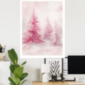 Pink Tree Wall Art – Elegant Floral Home D Poster (Thuiskantoor)
