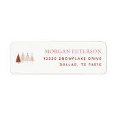 Pink Tree Winter Baby shower retouradres Etiket (Voorkant)
