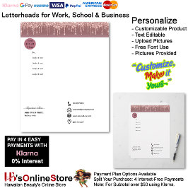 Pink Trendy Drip Sparkle Glitter Business Briefhoofd