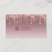 Pink Trendy Drip Sparkle Glitter Visitekaartje (Achterkant)