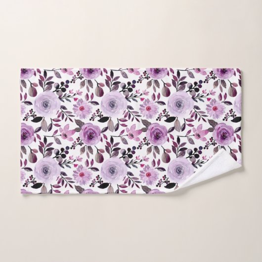 Pink Trendy Girly Floral Pattern Bad Handdoek (Handdoek)