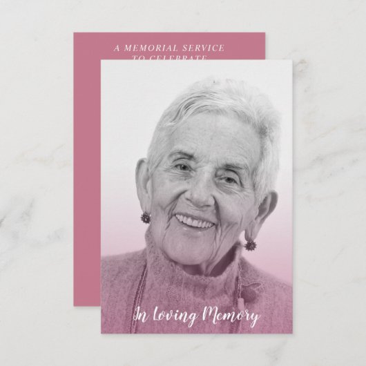 Pink Trendy Transparency Effect Funeral Dear Ones Save The Date (Voorkant / Achterkant)