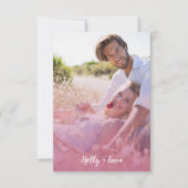 Pink Trendy Transparency Effect Photo Couple Kaart (Voorkant)