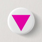 "PINK TRIANGLE" GAY PRIDE RONDE BUTTON 3,2 CM (Voorkant)