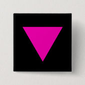 "PINK TRIANGLE" GAY PRIDE VIERKANTE BUTTON 5,1 CM (Voorkant)