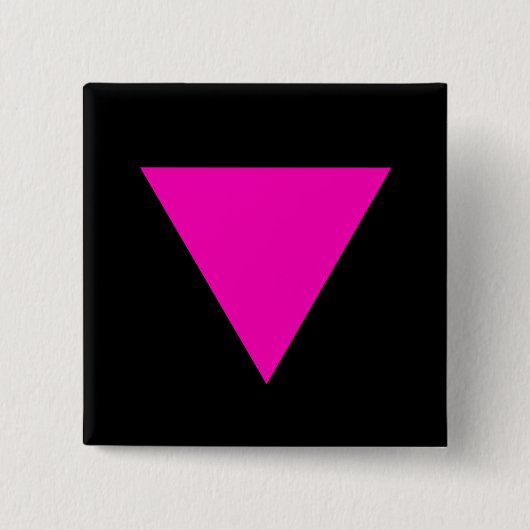 "PINK TRIANGLE" GAY PRIDE VIERKANTE BUTTON 5,1 CM (Voorkant)