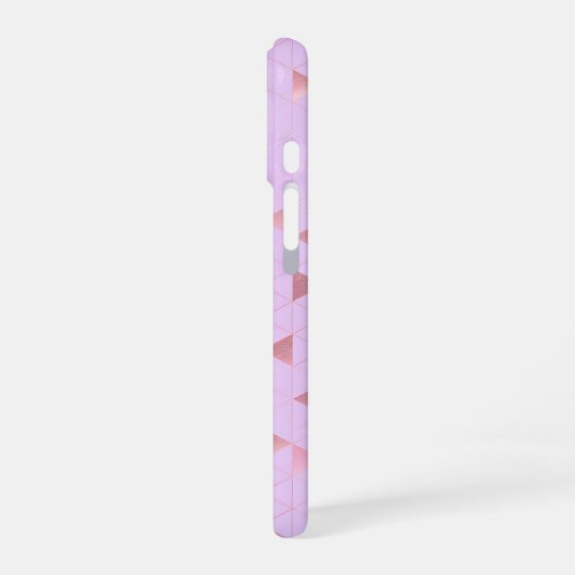 Pink Triangle Geometric Pattern iPhone 16 Hoesje (Linkerkant)
