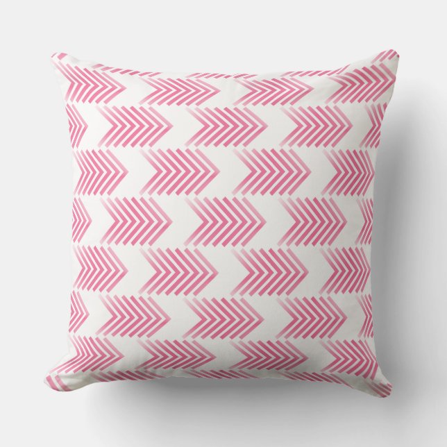 Pink Tribal Arrow Patroon Kussen (Voorkant)