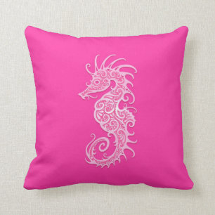 Pink Tribal Seahorse Kussen