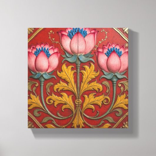 Pink Trio Lotus Canvas Afdruk (Voorkant)