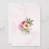 Pink Tropical Floral Blooms Baby shower Dank u Bedankkaart (Achterkant)