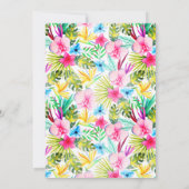 Pink Tropical Floral Graduation Party uitnodiging (Achterkant)