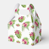 Pink Tropical Floral Luau Birthday Bedankdoosjes (Achterkant)
