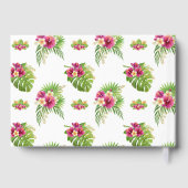 Pink Tropical Floral Luau Party birthday Gastenboek (Achterkant)