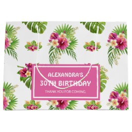 Pink Tropical Floral Luau Party Birthday Groot Cadeauzakje
