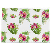 Pink Tropical Floral Luau Party Birthday Groot Cadeauzakje (Achterkant)