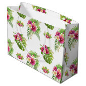 Pink Tropical Floral Luau Party Birthday Groot Cadeauzakje (Achterkant Gekanteld)