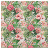 Pink Tropical Flowers Stof (Swatch)