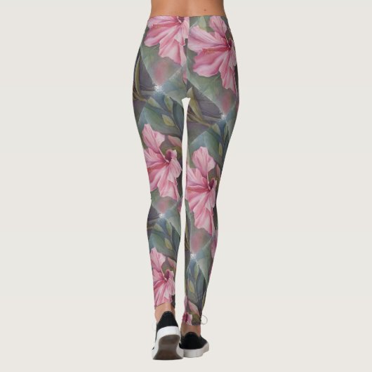 PINK TROPICAL HIBISCUS | LEGGINGS (Achterkant)