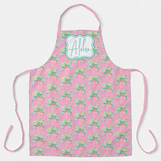 Pink Tropical Island Palm All-Over Print Schort (Voorkant)