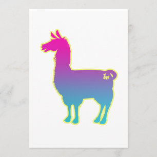 Pink Tropical Llama Invitation Kaart
