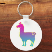 Pink Tropical Llama Keychain (Voorkant)