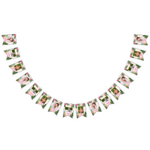 Pink Tropical Monthly Photo Bunting Flags Vlaggetjes