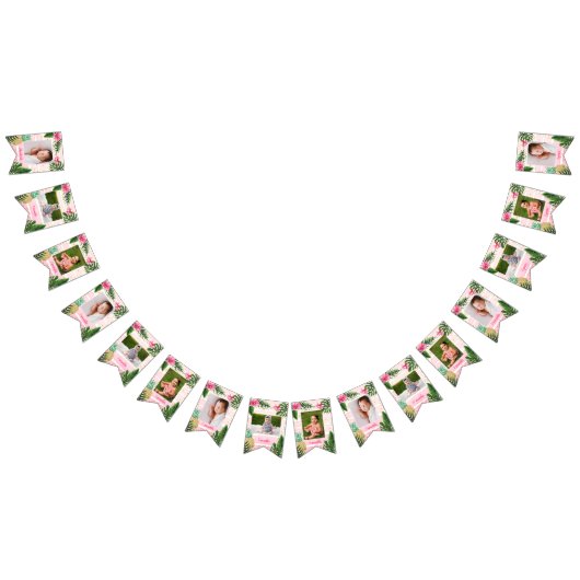 Pink Tropical Monthly Photo Bunting Flags Vlaggetjes (Alle)