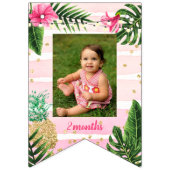 Pink Tropical Monthly Photo Bunting Flags Vlaggetjes (Derde vlag)