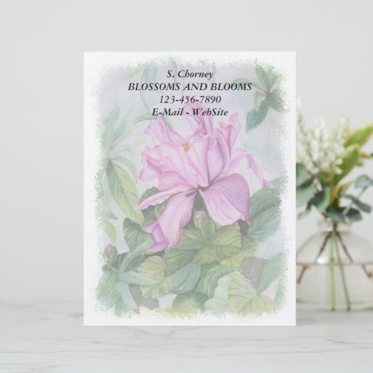 PINK TROPICAL ORCHID  LETTERHEAD GEPERSONALISEERD BRIEFHOOFD (Staand voorkant)