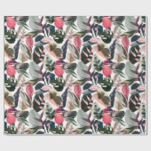 Pink Tropical Philodendron Houseplant Patroon Cadeaupapier (Vlak)