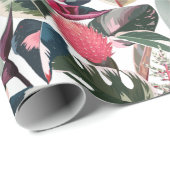 Pink Tropical Philodendron Houseplant Patroon Cadeaupapier (Rol Hoek)