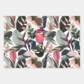 Pink Tropical Philodendron Houseplant Patroon Inpakpapier Vel (Voorkant 3)