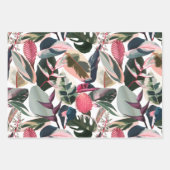 Pink Tropical Philodendron Houseplant Patroon Inpakpapier Vel (Voorkant 2)